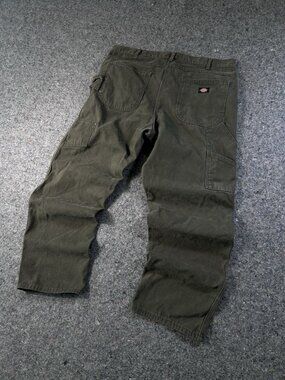 Dickies Men’s Carpenter Pants Size 36 Olive Green Duck Canvas Workwear